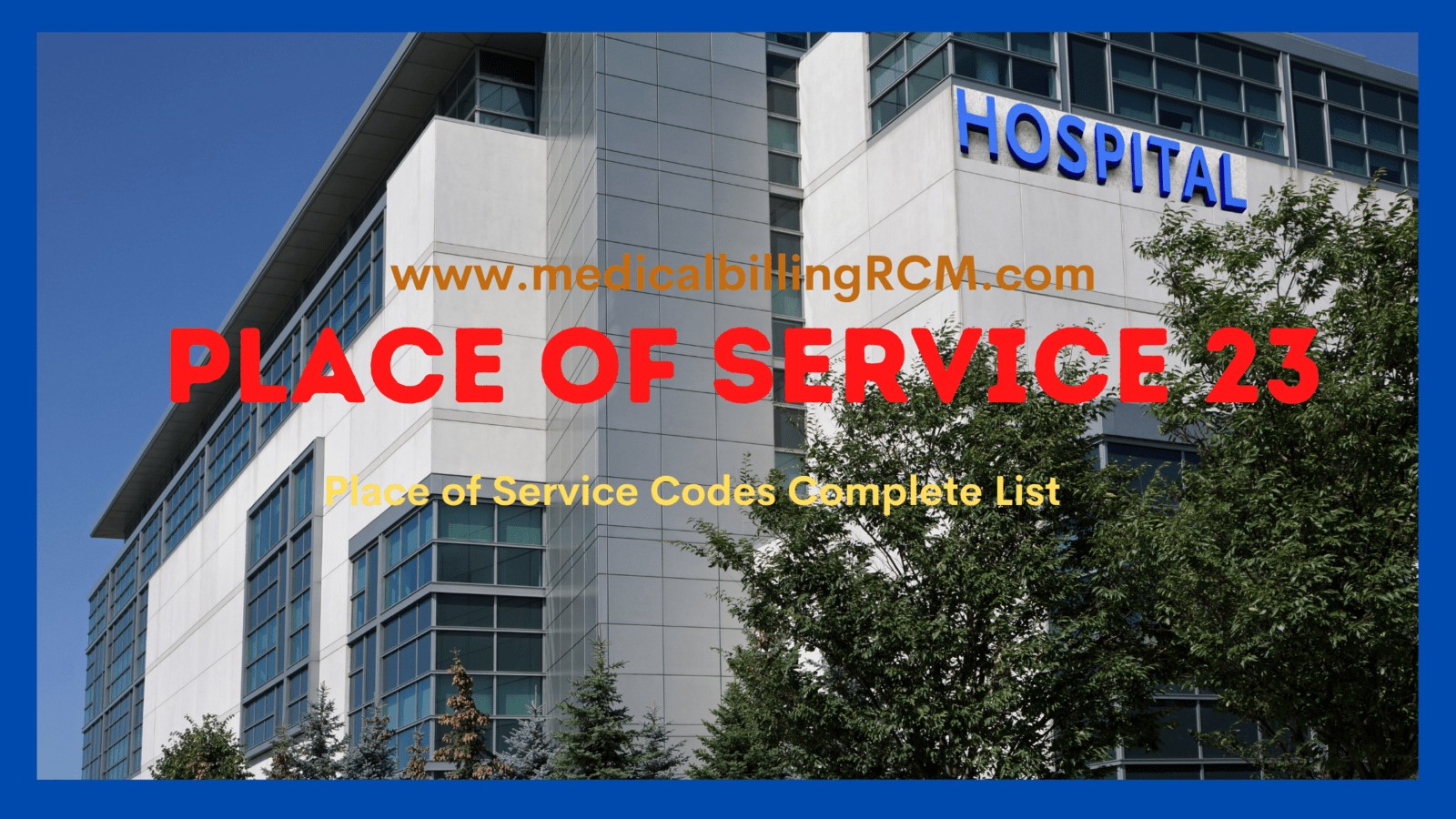 place of service 23 in medical billing